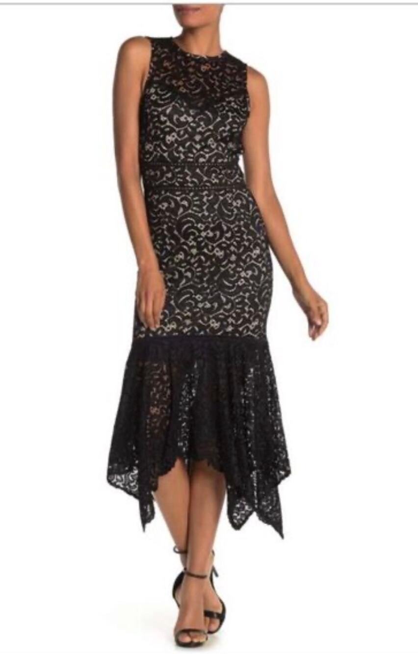 One One Six sleeveless lace midi dress Nordstrom $50 small NWT asymmetrical hem